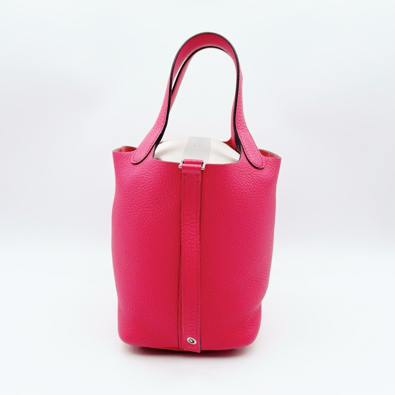 99新 Hermes愛馬仕 菜籃子Picotin Lock 18銀扣 唇膏粉 tc皮-6