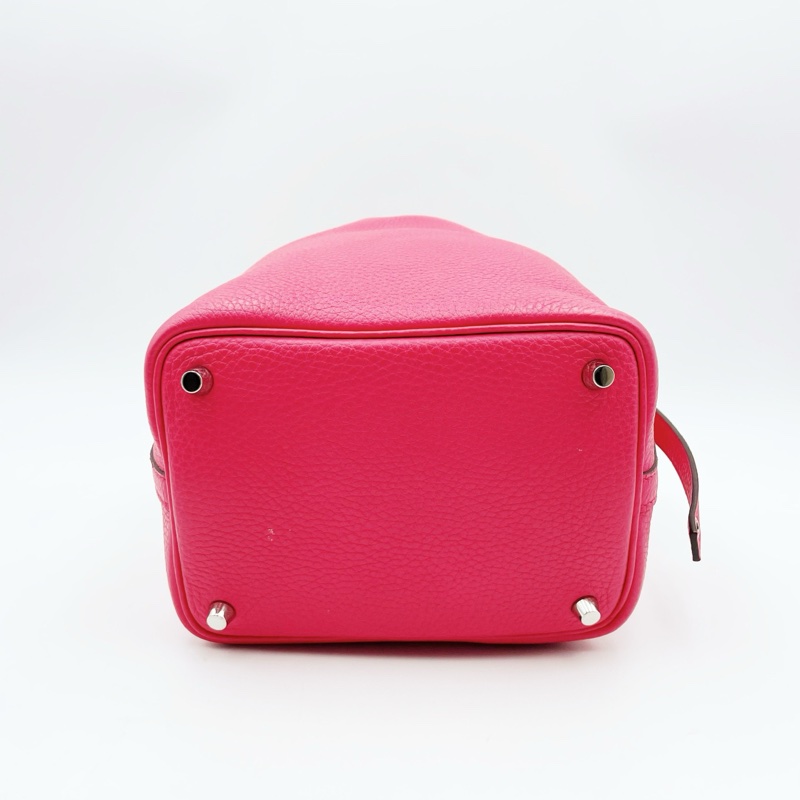 99新 Hermes愛馬仕 菜籃子Picotin Lock 18銀扣 唇膏粉 tc皮-7