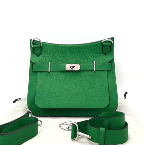請先確認有貨再拍🩷 Hermes Jypsisere 31 竹子綠銀扣吉普賽31單肩斜挎包