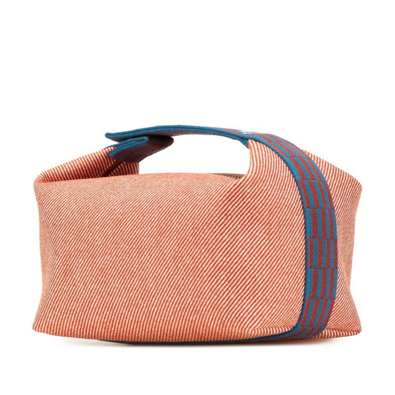 愛馬仕 Brid A 黑色 GM 手提包,橙色和藍色帆布材質,女士款-1