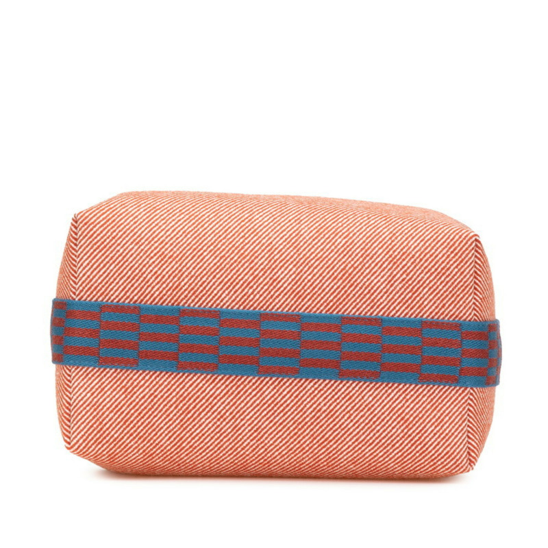 愛馬仕 Brid A 黑色 GM 手提包,橙色和藍色帆布材質,女士款-2