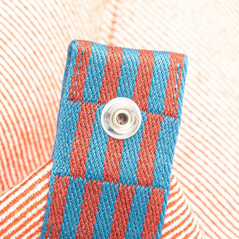 愛馬仕 Brid A 黑色 GM 手提包,橙色和藍色帆布材質,女士款-3