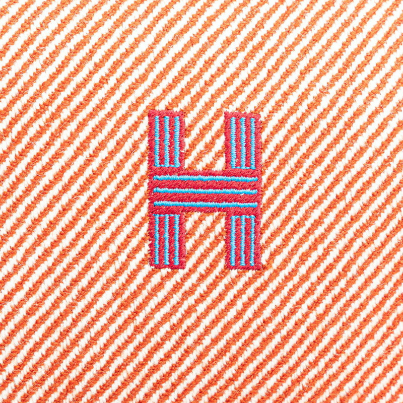 愛馬仕 Brid A 黑色 GM 手提包,橙色和藍色帆布材質,女士款-8