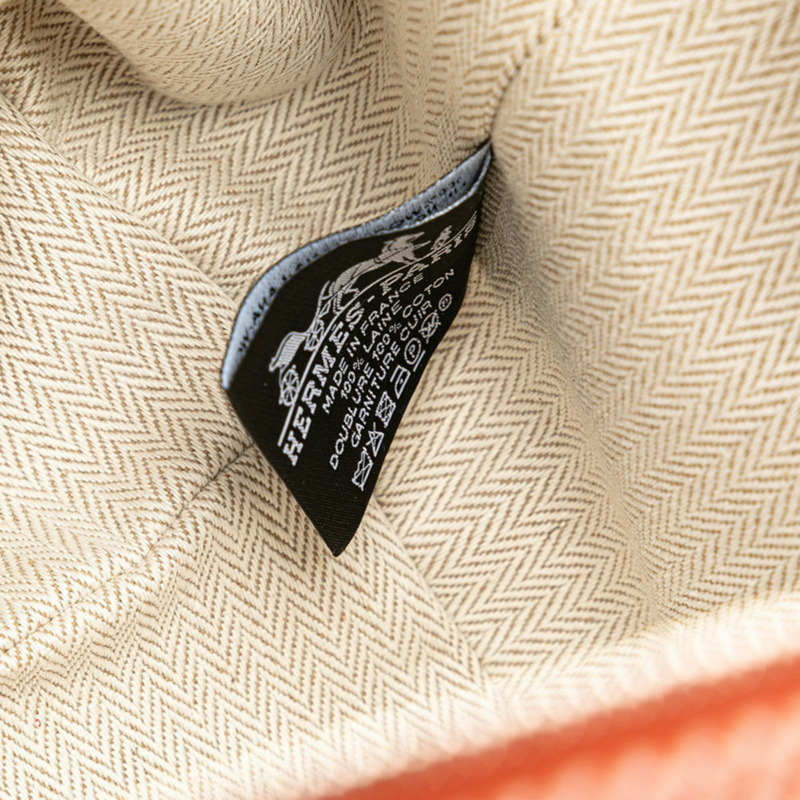 愛馬仕 Brid A 黑色 GM 手提包,橙色和藍色帆布材質,女士款-9