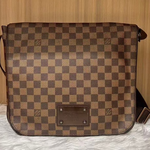 LouisVuitton 路易威登 男款棕色棋盤格公文包 無附件