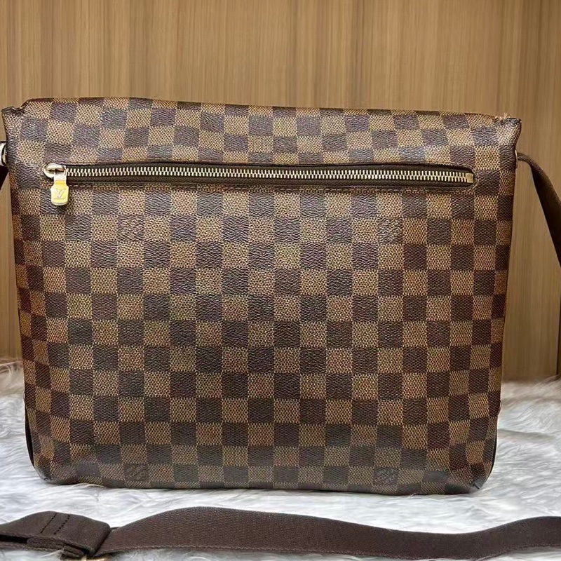 LouisVuitton 路易威登 男款棕色棋盤格公文包 無附件-1