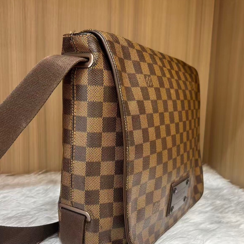 LouisVuitton 路易威登 男款棕色棋盤格公文包 無附件-2