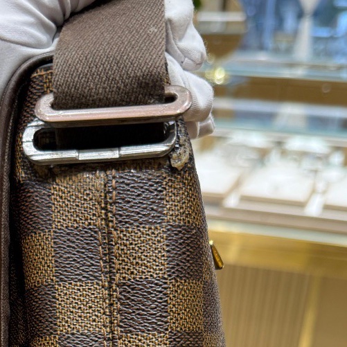 LouisVuitton 路易威登 男款棕色棋盤格公文包 無附件-4