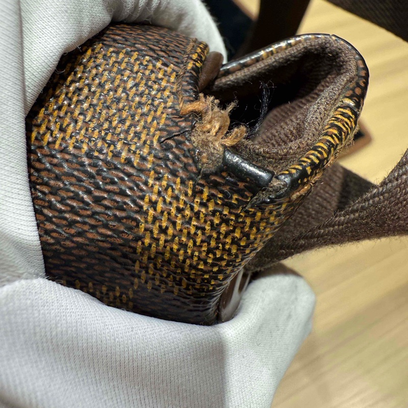 LouisVuitton 路易威登 男款棕色棋盤格公文包 無附件-5