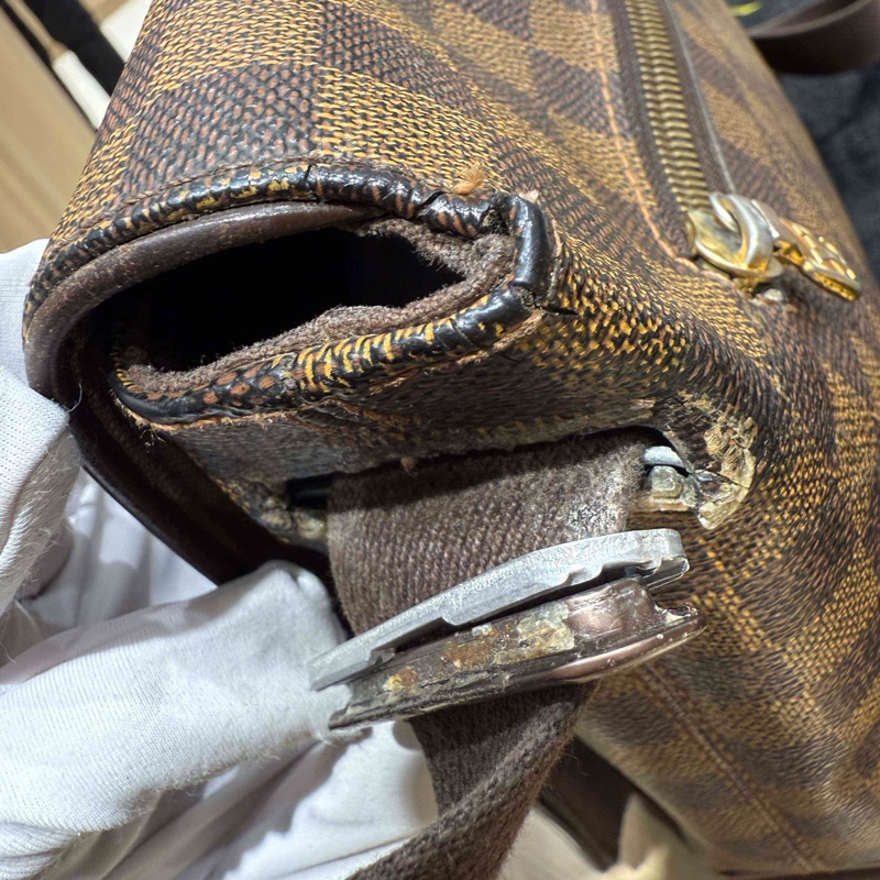 LouisVuitton 路易威登 男款棕色棋盤格公文包 無附件-6