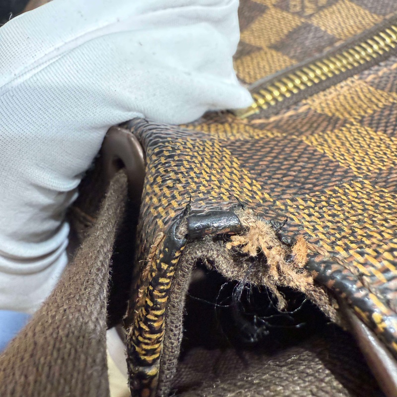 LouisVuitton 路易威登 男款棕色棋盤格公文包 無附件-11