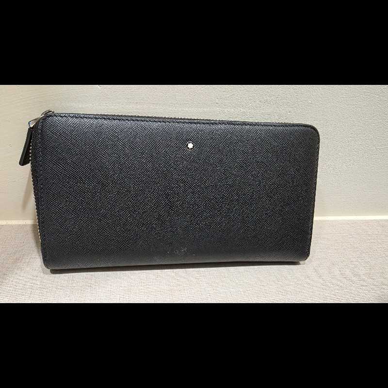 黑色萬寶龍拉鍊長夾-8