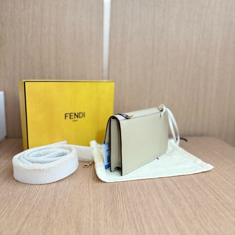 99新芬迪/Fendi 金扣小號斜挎包 尺寸:19×12×3 大象灰 附件盒子塵袋,-4