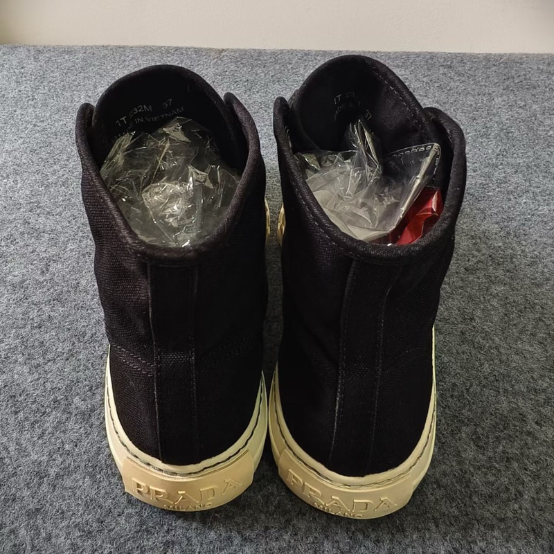 PRADA普拉達三角標logo高幫板鞋  尺碼37碼 無附件-4