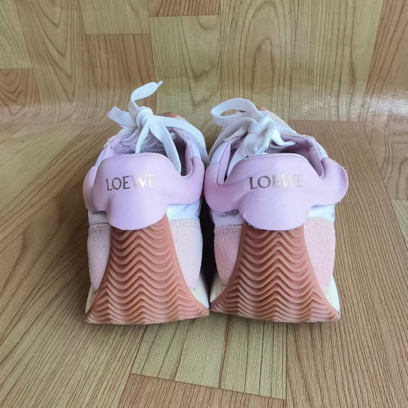 LOEWE羅意威 Flow Runner 圓頭系帶 德訓鞋 低幫 生活休閒鞋 女款 粉色37码-6