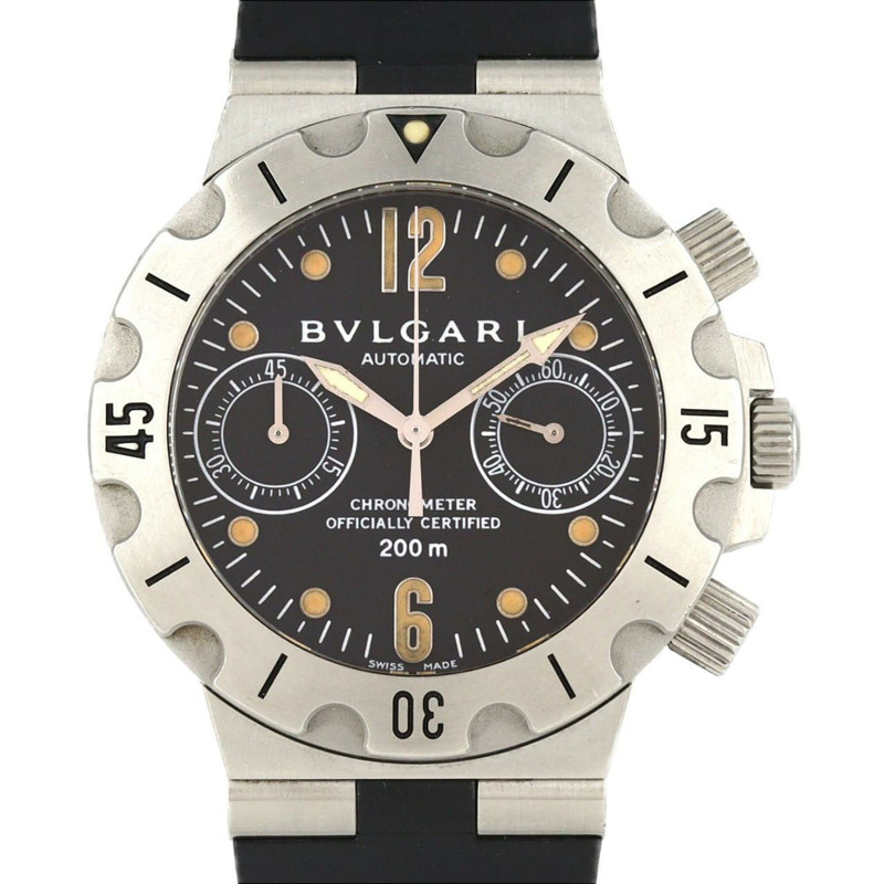 寶格麗 Scuba Chrono SC38S 不鏽鋼自動腕錶-0