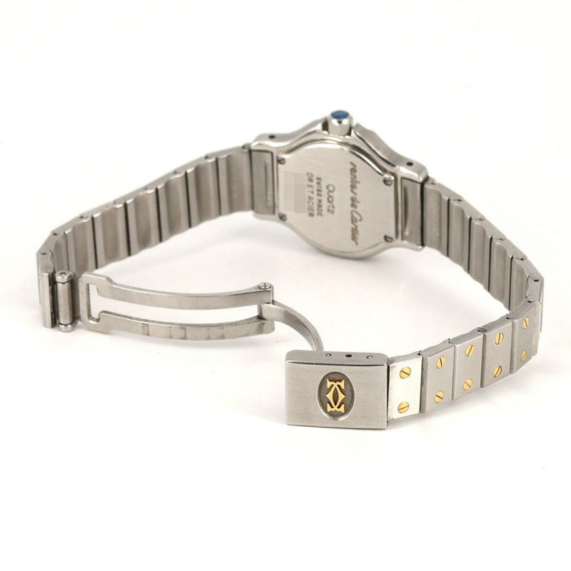 卡地亞 Santos Octagon SM 雙色 W2001683 SSxYG 石英錶-5