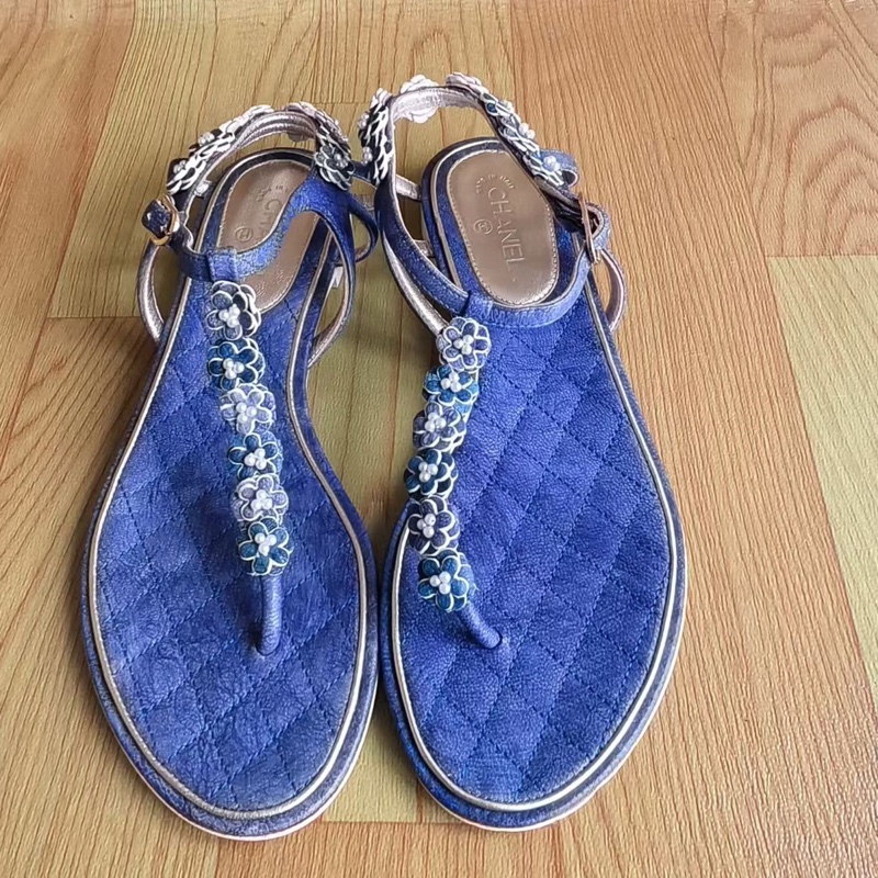 99新 Chanel 香奈兒 山茶花涼鞋 尺碼：37.5 碼 🈚附件-1