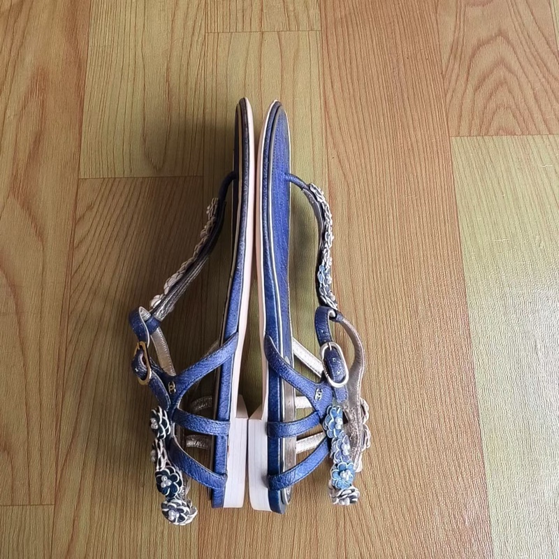 99新 Chanel 香奈兒 山茶花涼鞋 尺碼：37.5 碼 🈚附件-2