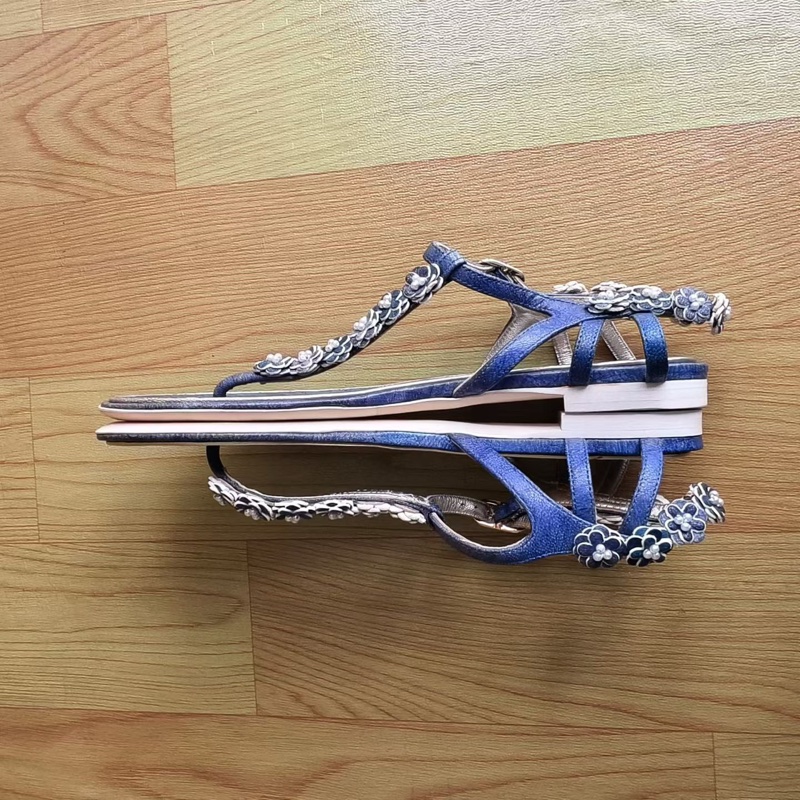 99新 Chanel 香奈兒 山茶花涼鞋 尺碼：37.5 碼 🈚附件-3