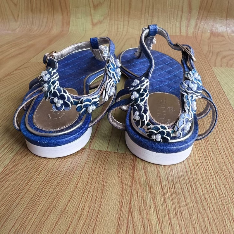 99新 Chanel 香奈兒 山茶花涼鞋 尺碼：37.5 碼 🈚附件-4