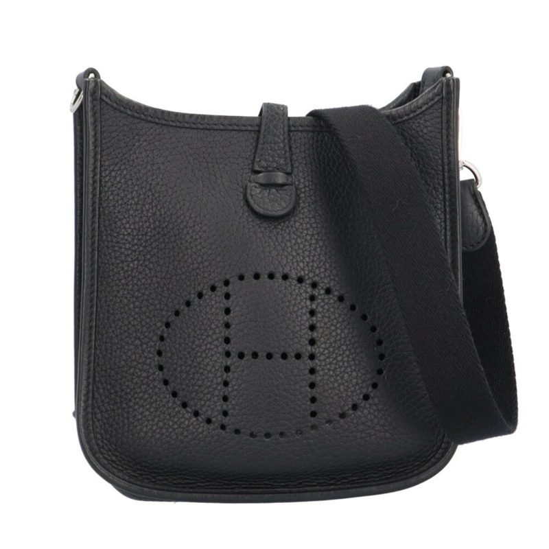 愛馬仕 Evelyne TPM 單肩背包，Taurillon Clemence 皮革，黑色，女士款-0