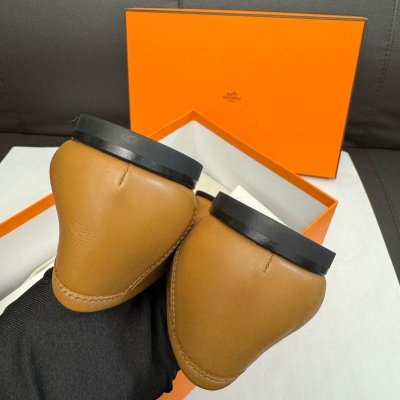 閒置未使用 愛馬仕/Hermes  樂福鞋 37 碼 放置痕跡 介意勿拍-2