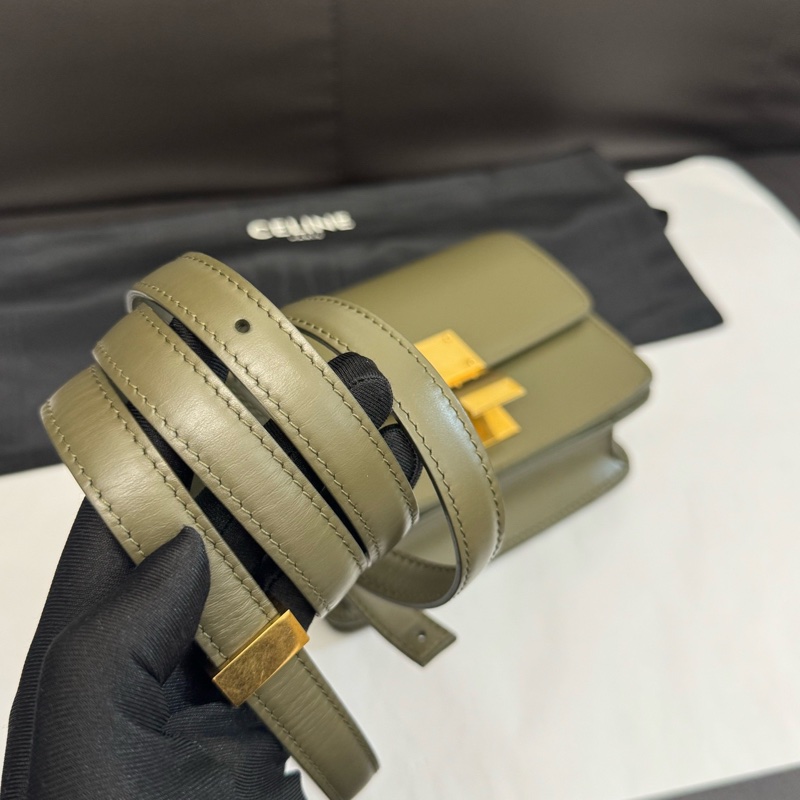 Celine 賽琳 mini box 墨綠色 附件：塵袋-8