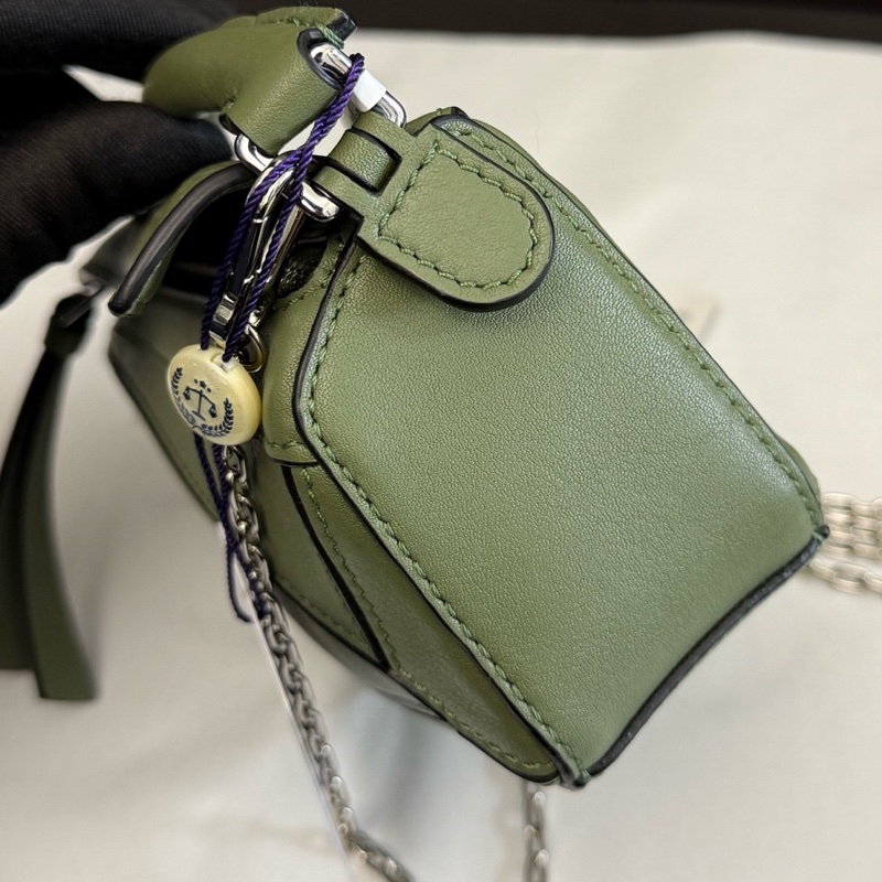 99新loewe羅意威牛油果綠puzzle nano幾何包超迷你鏈條斜挎包手提包-2