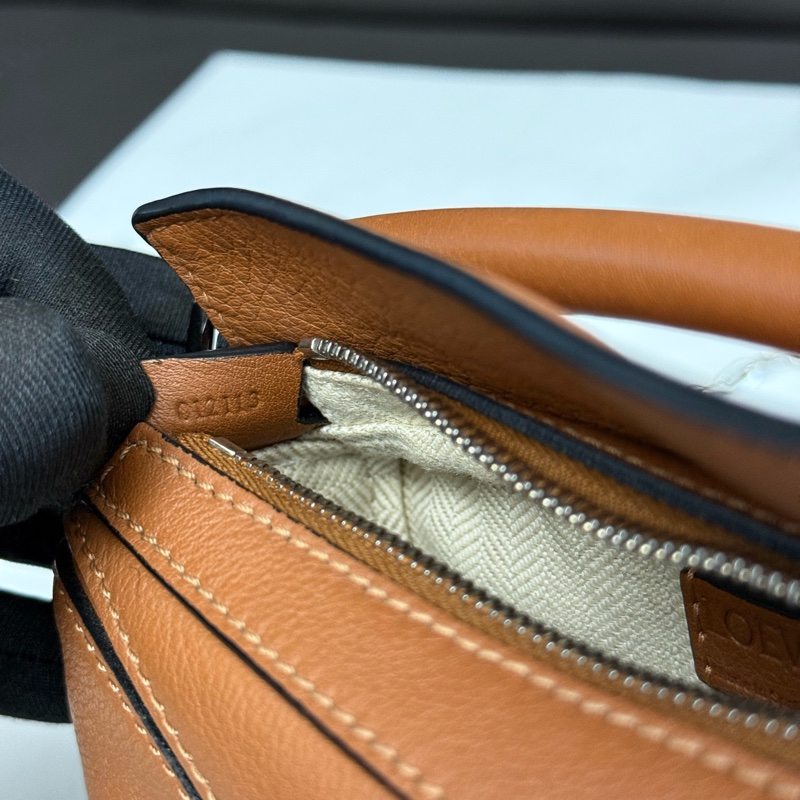 99.9新羅意威/Loewe 焦糖色puzzle nano幾何包超迷你鏈條斜挎包手提包  尺寸：12.5×8.5×5.4cm。-6