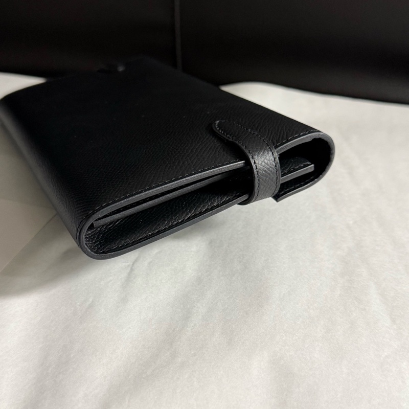 99新Hermes愛馬仕  五金有膜 黑金Kelly long長款錢包 可配肩帶斜挎 A刻 E皮-3