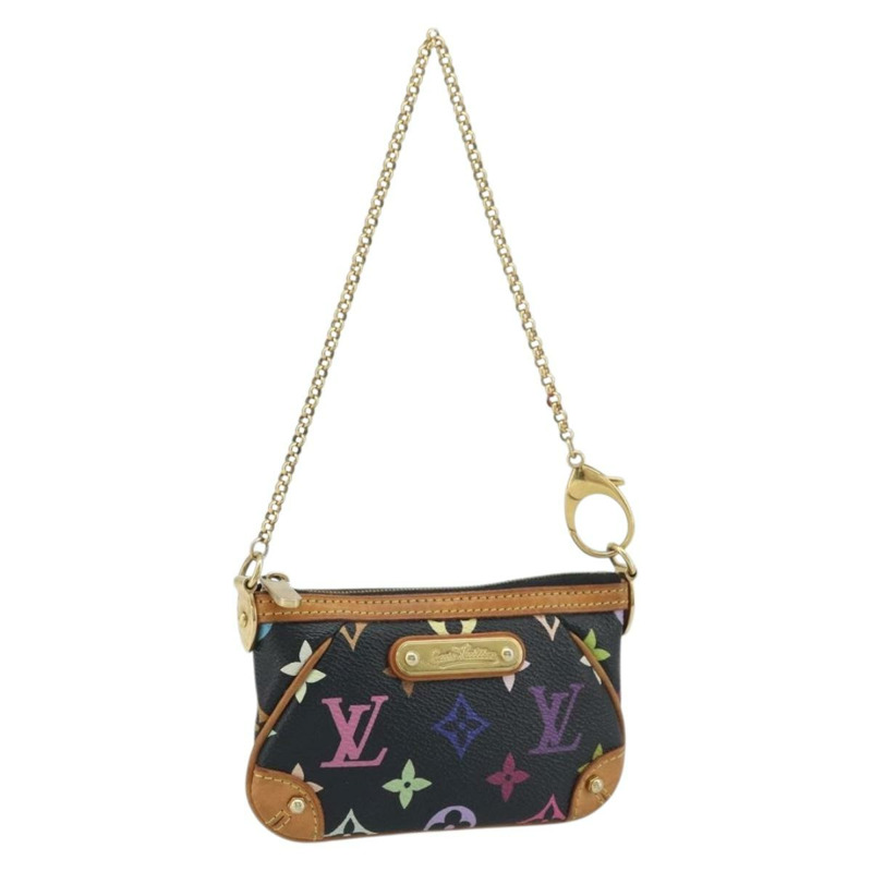 【日本直送】路易威登 Multicolor Pochette Mira PM 手拿包 黑色 M60099 LV Auth bs34318A-0