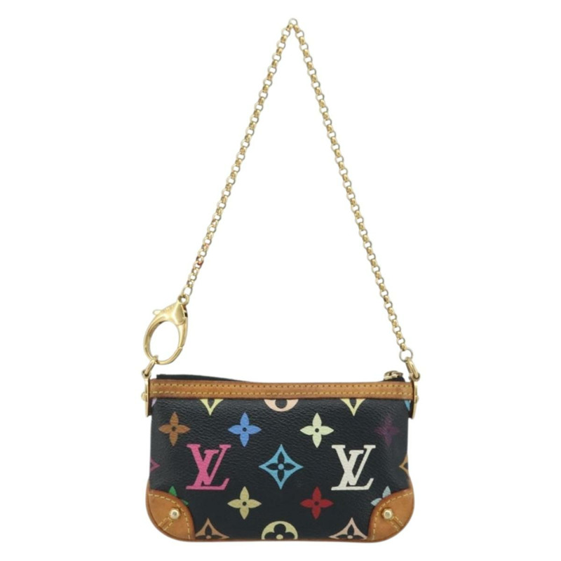 【日本直送】路易威登 Multicolor Pochette Mira PM 手拿包 黑色 M60099 LV Auth bs34318A-1