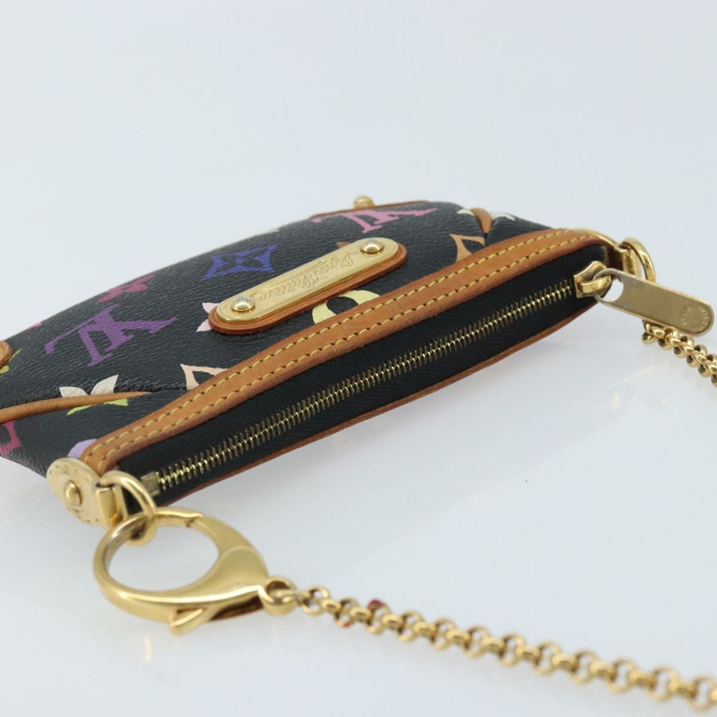 【日本直送】路易威登 Multicolor Pochette Mira PM 手拿包 黑色 M60099 LV Auth bs34318A-5