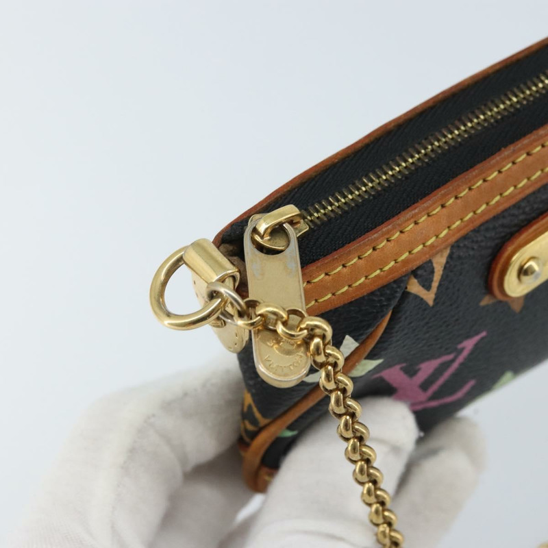 【日本直送】路易威登 Multicolor Pochette Mira PM 手拿包 黑色 M60099 LV Auth bs34318A-9