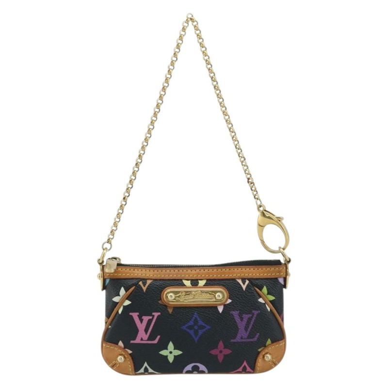【日本直送】路易威登 Multicolor Pochette Mira PM 手拿包 黑色 M60099 LV Auth bs34318A-12