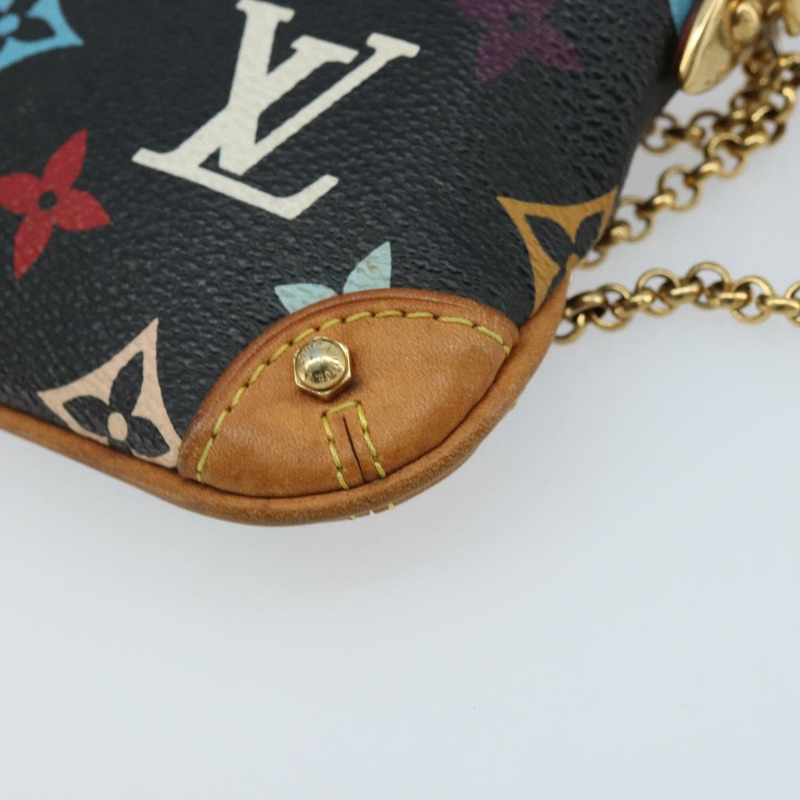 【日本直送】路易威登 Multicolor Pochette Mira PM 手拿包 黑色 M60099 LV Auth bs34318A-15