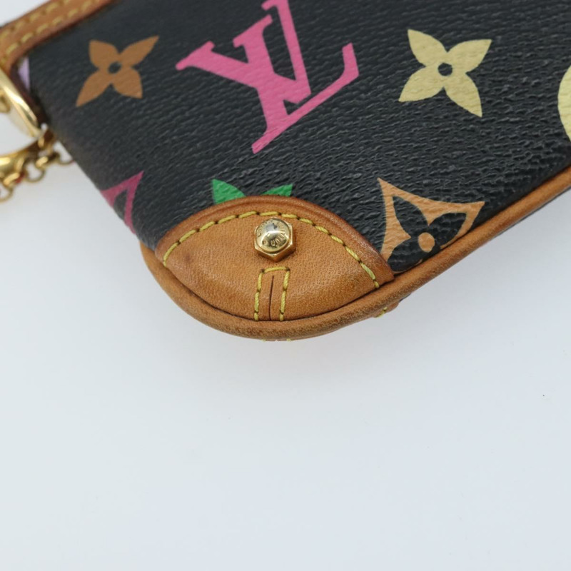 【日本直送】路易威登 Multicolor Pochette Mira PM 手拿包 黑色 M60099 LV Auth bs34318A-16
