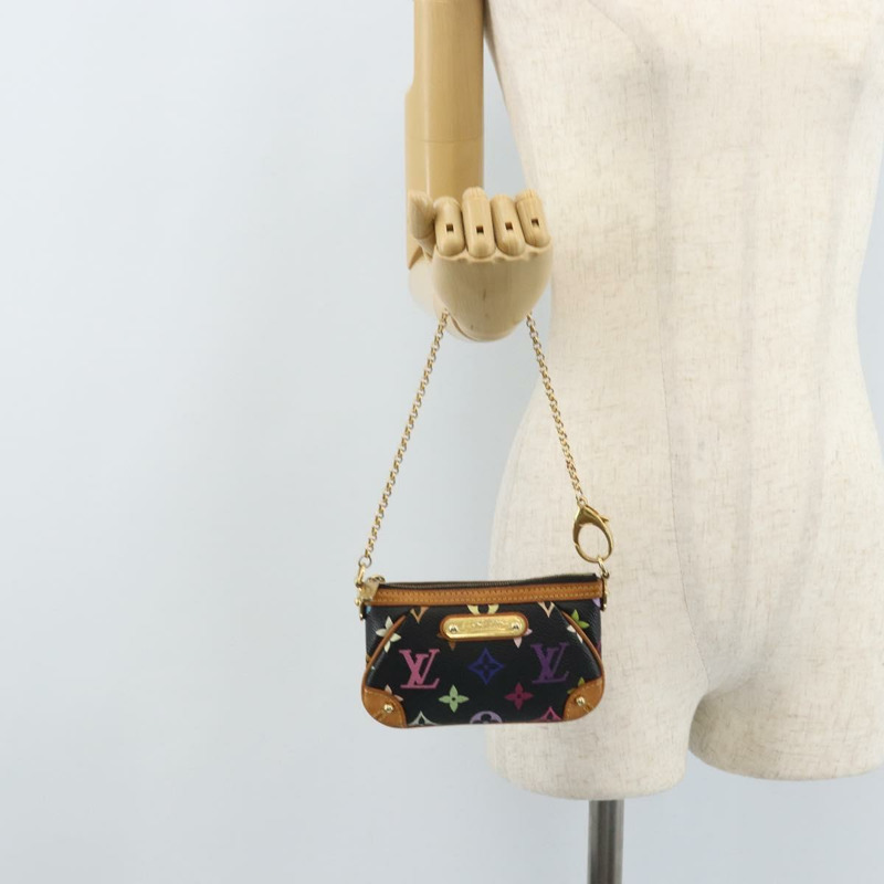 【日本直送】路易威登 Multicolor Pochette Mira PM 手拿包 黑色 M60099 LV Auth bs34318A-21
