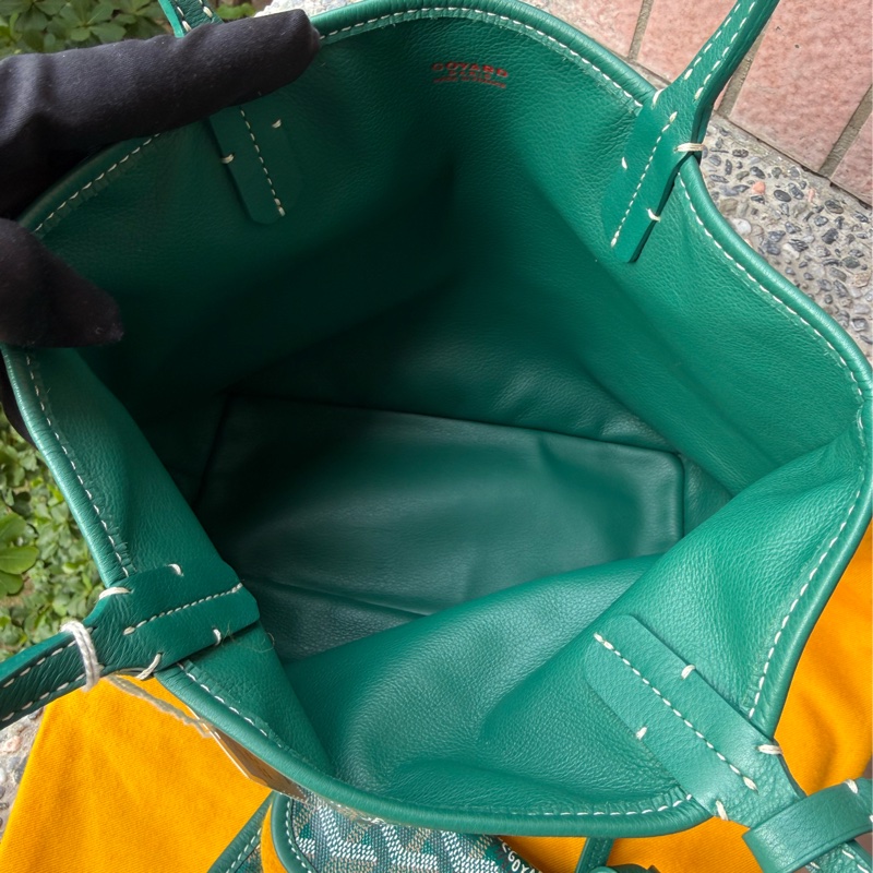閒置新品GOYARD綠色全皮雙面mini tote托特包購物袋-6