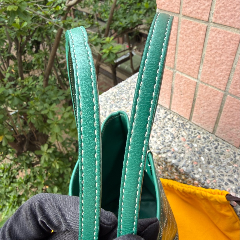 閒置新品GOYARD綠色全皮雙面mini tote托特包購物袋-13