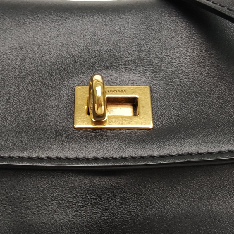 BALENCIAGA Rodeo中號黑色牛皮金扣-4