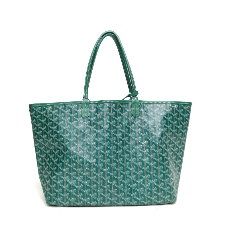 GOYARD SaintLouis購物袋子母包中號綠色PVC銀扣-2