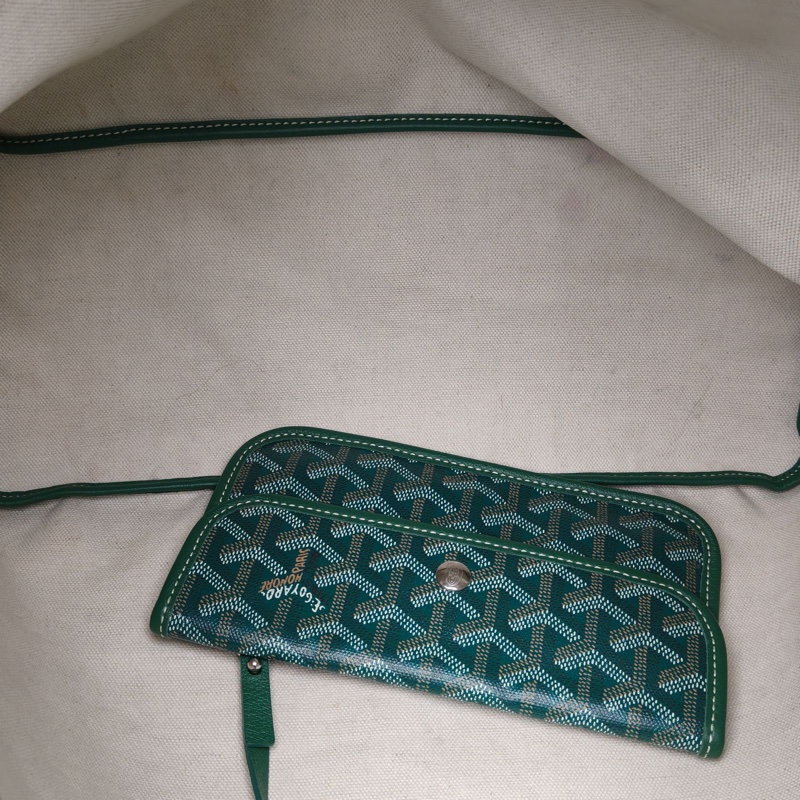 GOYARD SaintLouis購物袋子母包中號綠色PVC銀扣-4