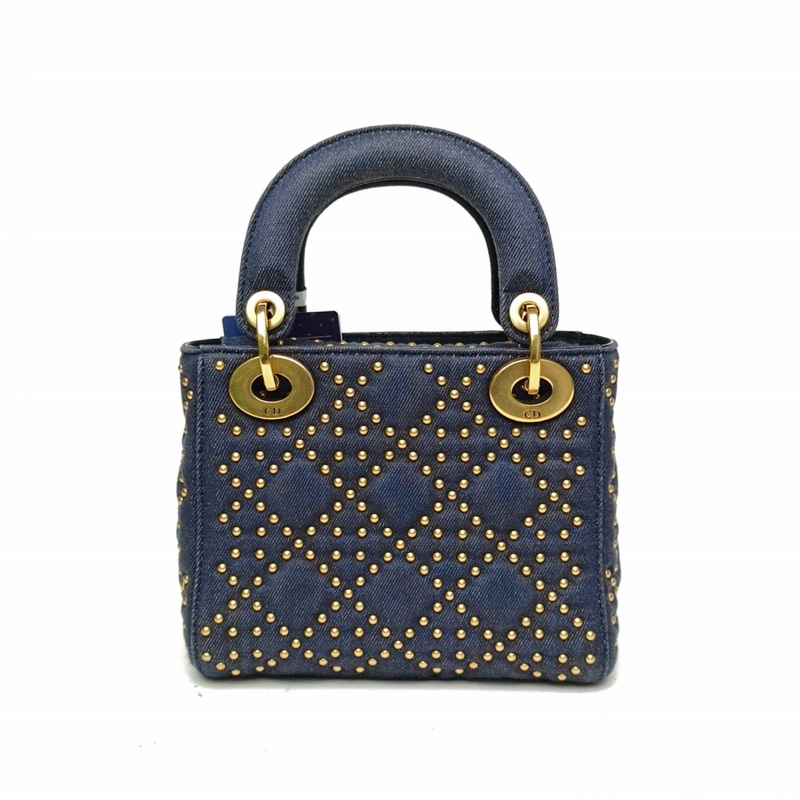 DIOR LadyDior戴妃包三格牛仔藍牛仔布金扣2017-2