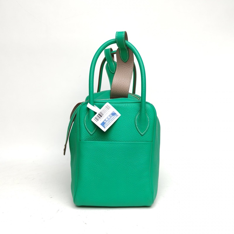 HERMES Lindy34薄荷綠TC皮框P銀扣-1