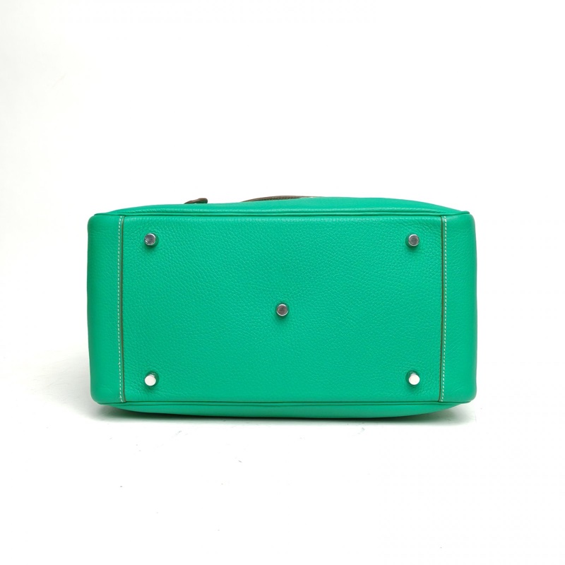 HERMES Lindy34薄荷綠TC皮框P銀扣-3