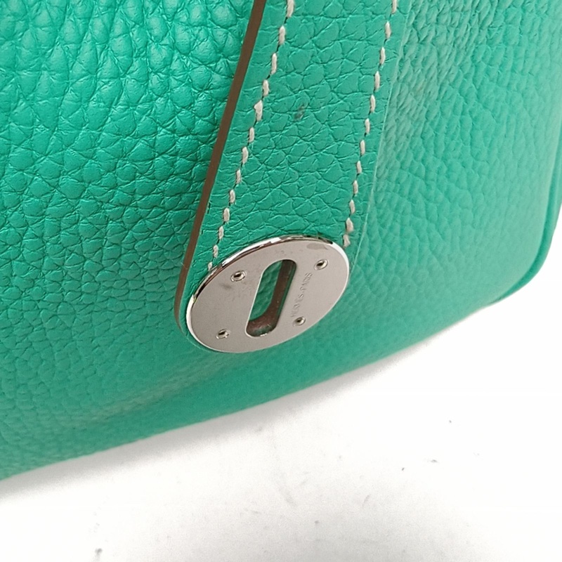 HERMES Lindy34薄荷綠TC皮框P銀扣-4