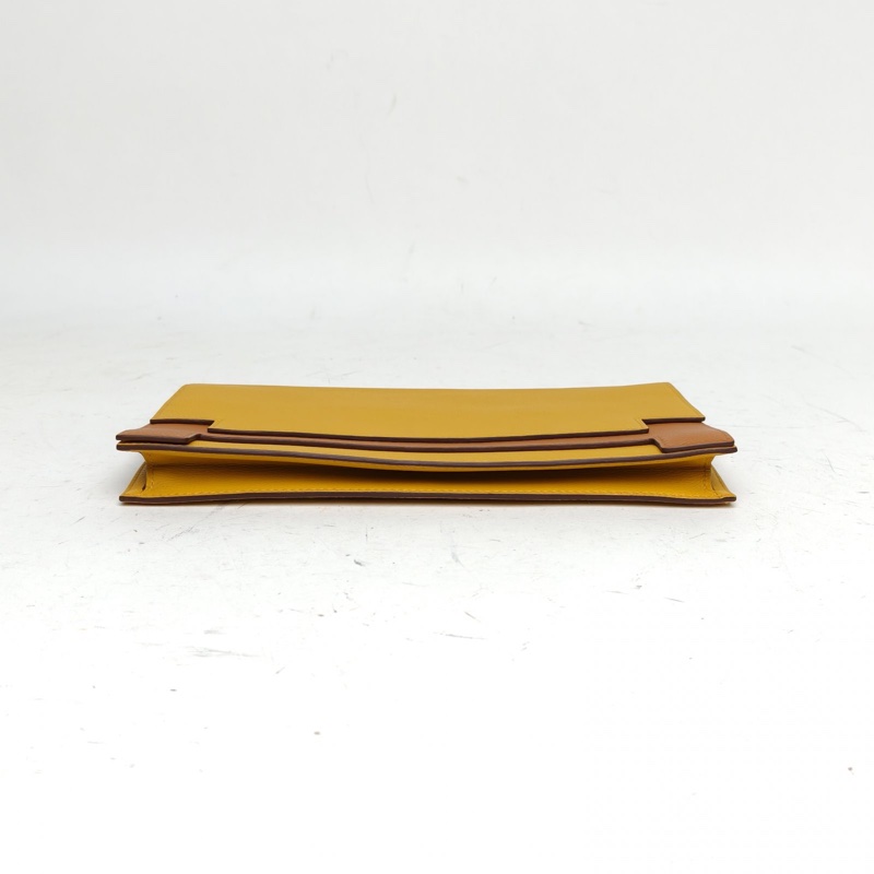 HERMES 琥珀黃EC皮A刻Multiplis手拿包-3