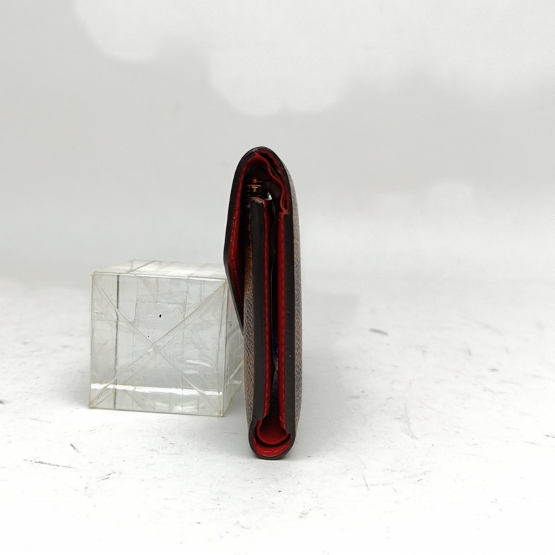 LOUIS VUITTON Victorine豆子短款錢包棕色棋盤格PVC2017-1